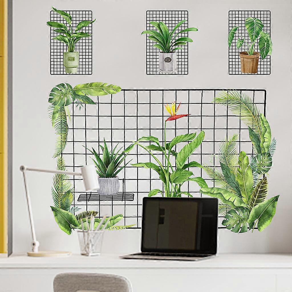 Grid green plants Wall Sticker