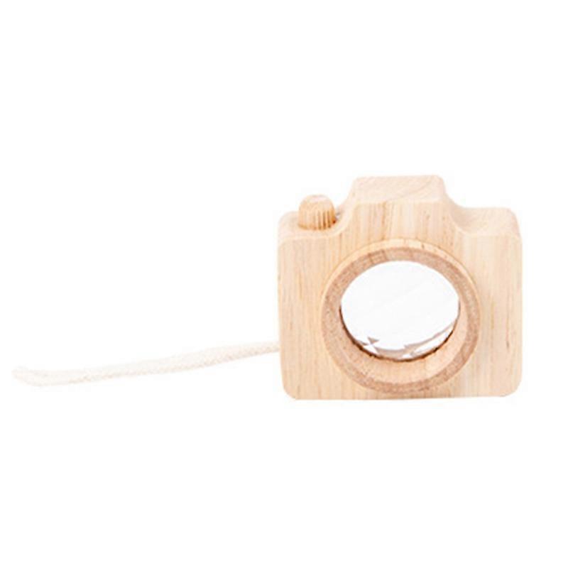 Kaleidoscope Toy with Hanging Rope Simulation Bee Eye Effect Kids Wooden Camera Early Educational Toy for Souvenir