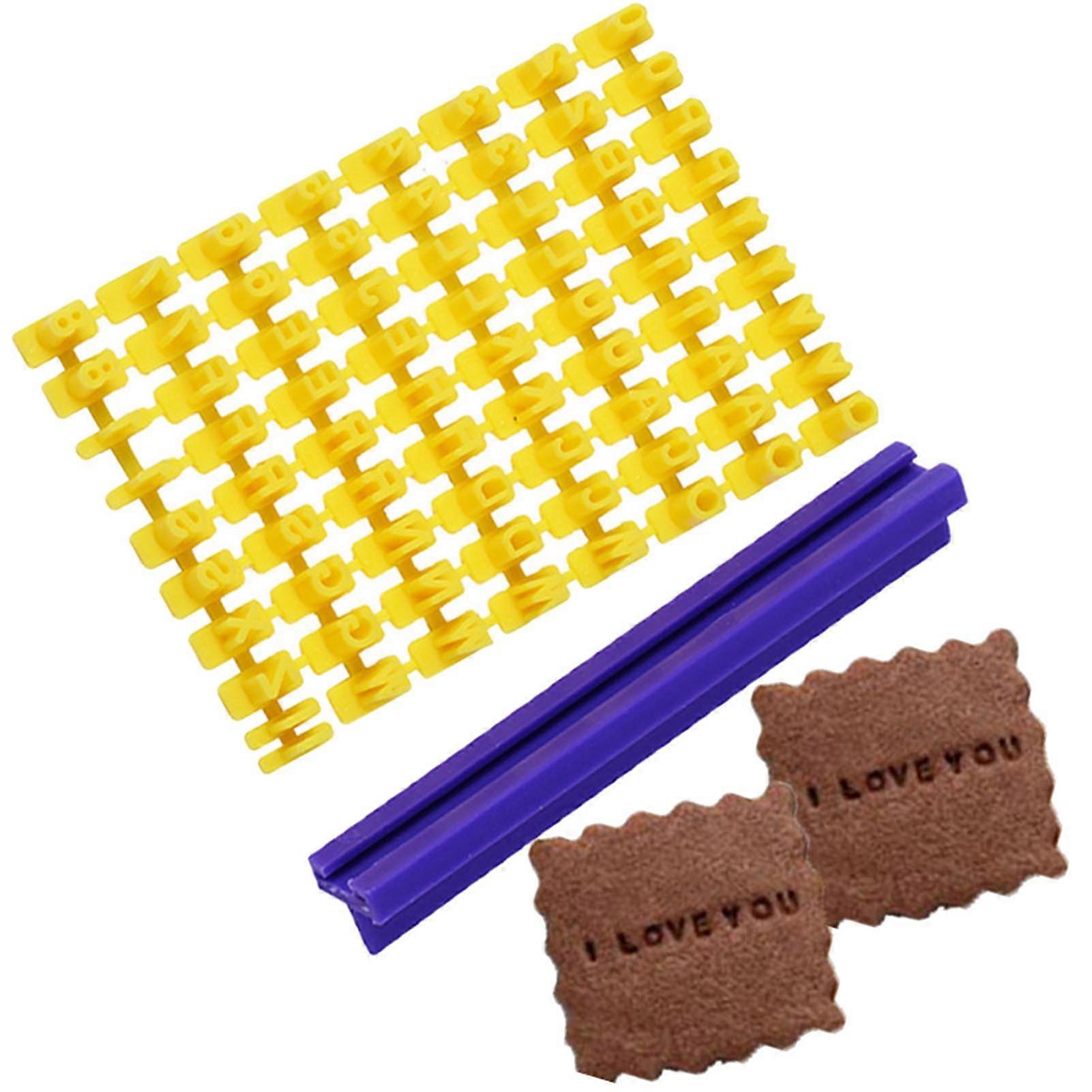 1 Set Biscuit Stamp Easy Release Reusable Non-stick Cookie Biscuit Alphabet Stamp Bakery Supplies KAESI