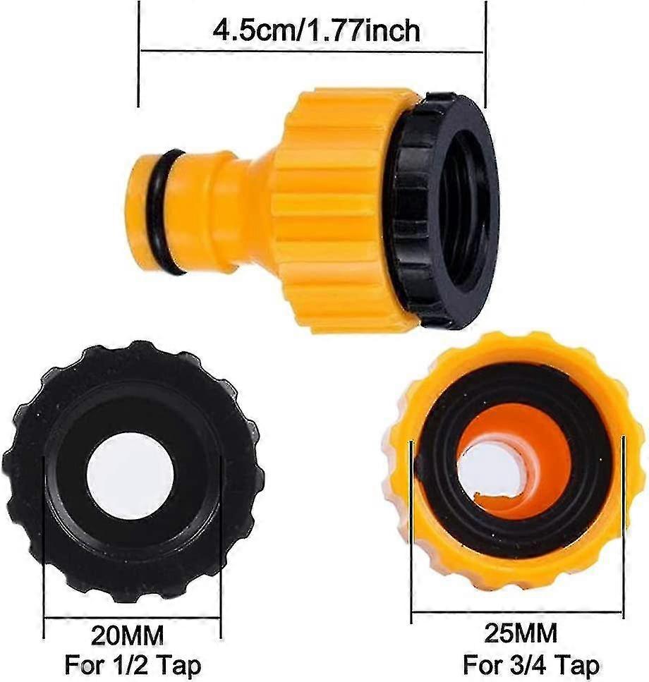 2in1 Hose Faucet Nose Threaded Flow Tap Connector Threaded Faucet Adapter 6 Pack 3/4'' And 1/2''