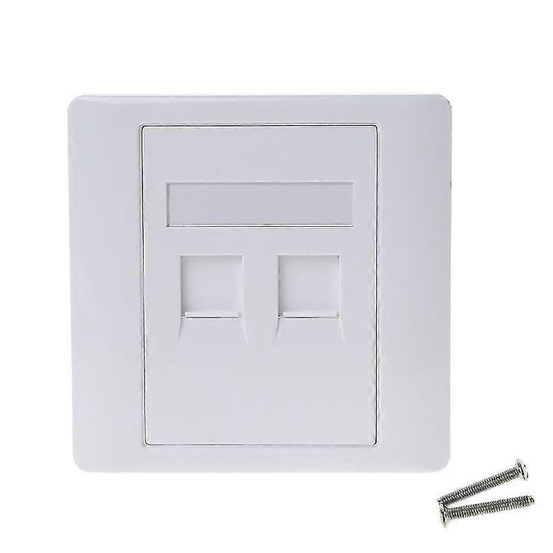 Dual Ports Network Lan Telephone Panel Rj45 Plug 86 Type White Faceplate