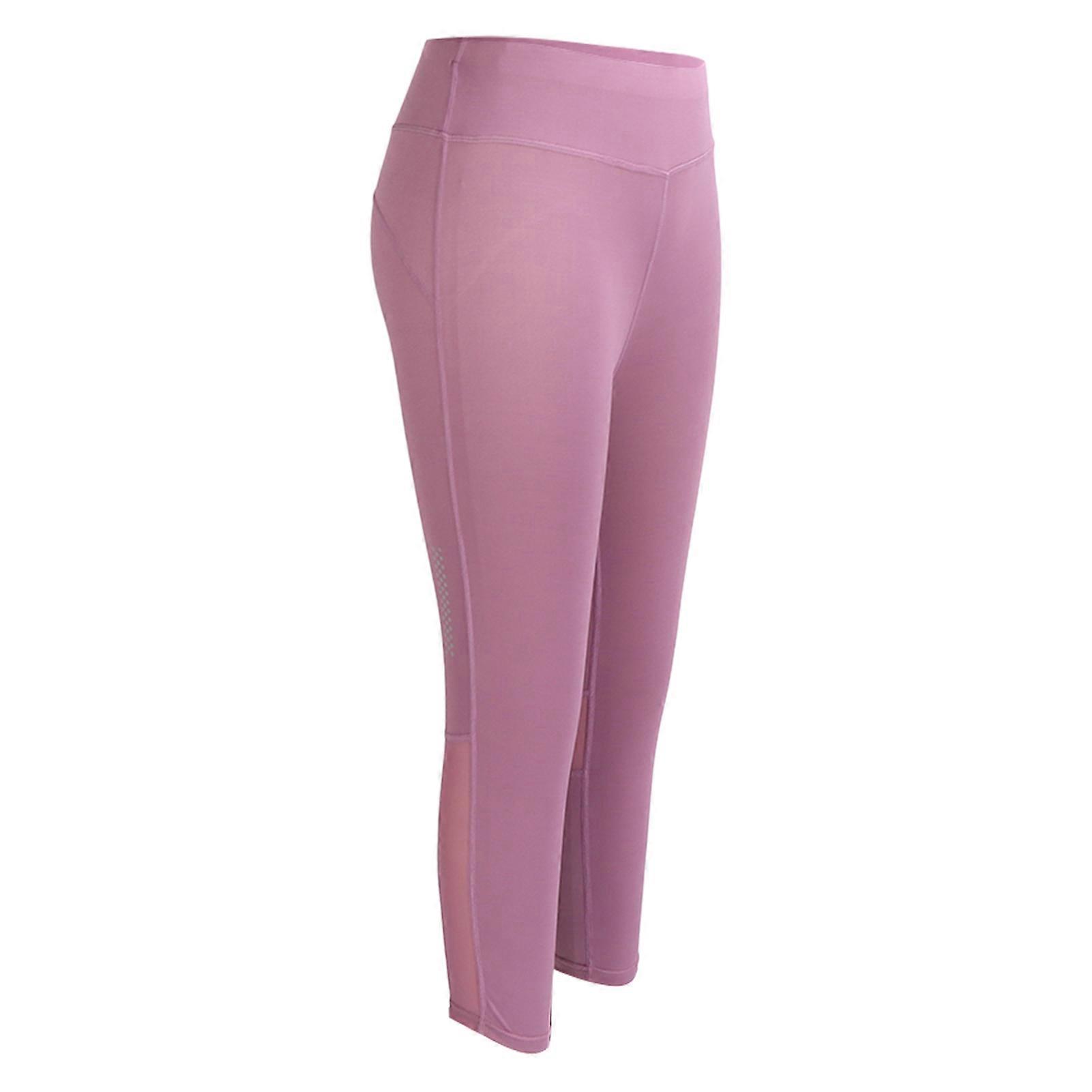 Breathable Cropped Sport Leggings Butt Lifting Elastic High Waisted Women LeggingsM
