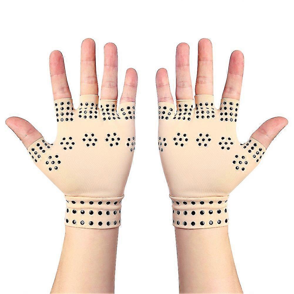 قفازات مضادة لالتهاب المفاصل مع مغناطيس ، علاج ضغط صحي لآلام اليد الروماتويد ، يهدئ اليدين المؤلمتين (ألوان البشرة)