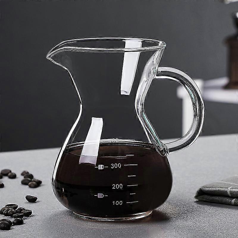 Glass Coffee Sharing Pots with Scale Anti-slip Handle Durable Coffees Pot Coffee Utensils