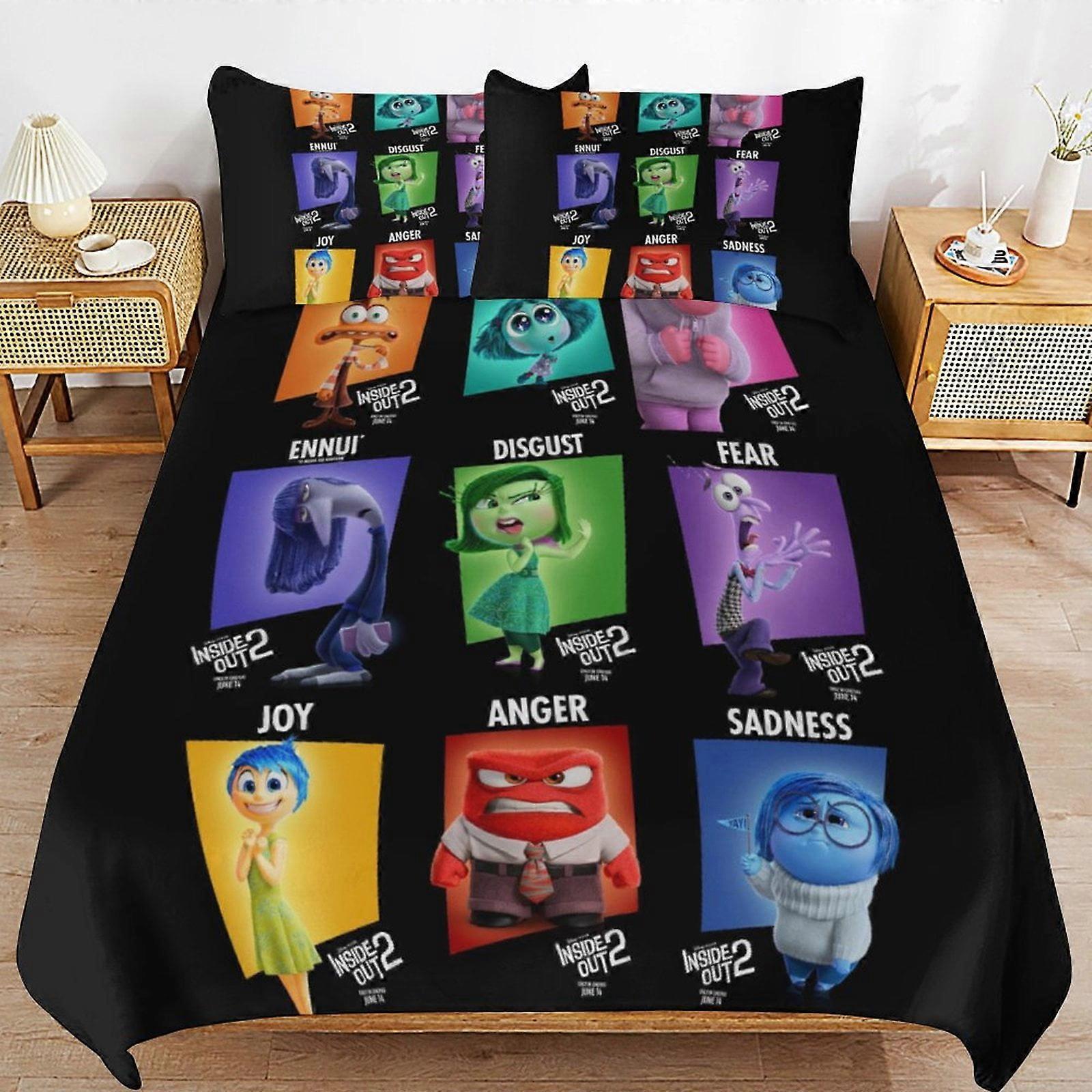 bedding set CA205 Inside Out 2 Bed Duvet Cover Microfiber Bedding Sets 3D Printed Lightweight 3 Piece Comforter Sets, 1 Duvet Cover And 2 Pillow DP205