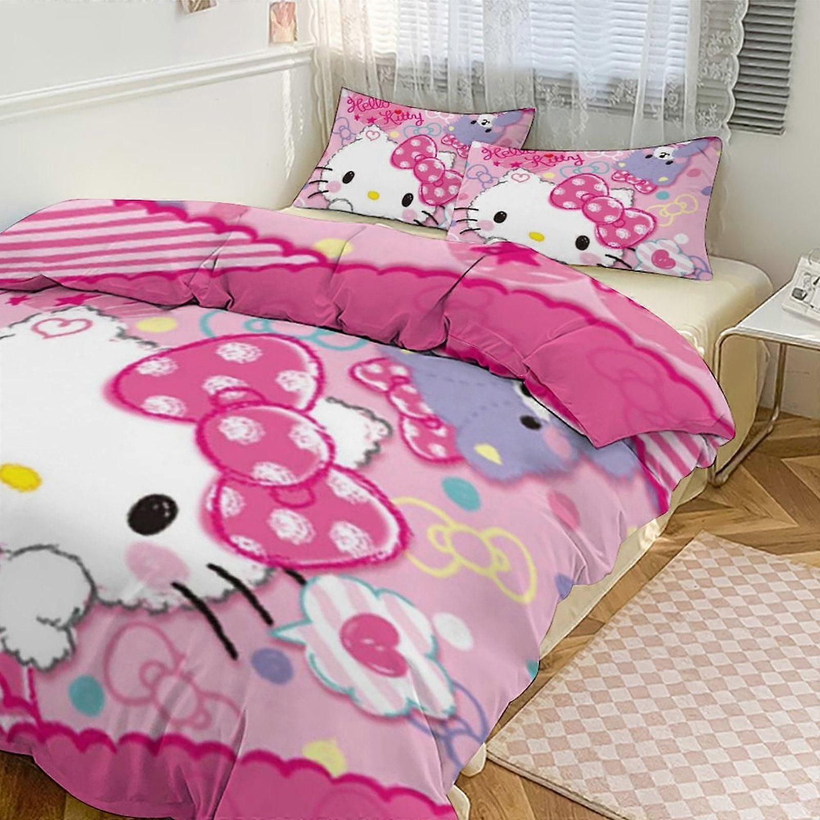 Bh420 Hello Kitty Bedding Sets for Kids Men Women Twin Size Comforter Set 3pcs Comforter Sets 1 Comforter Cover And 2 Pillowcases-xp ka420