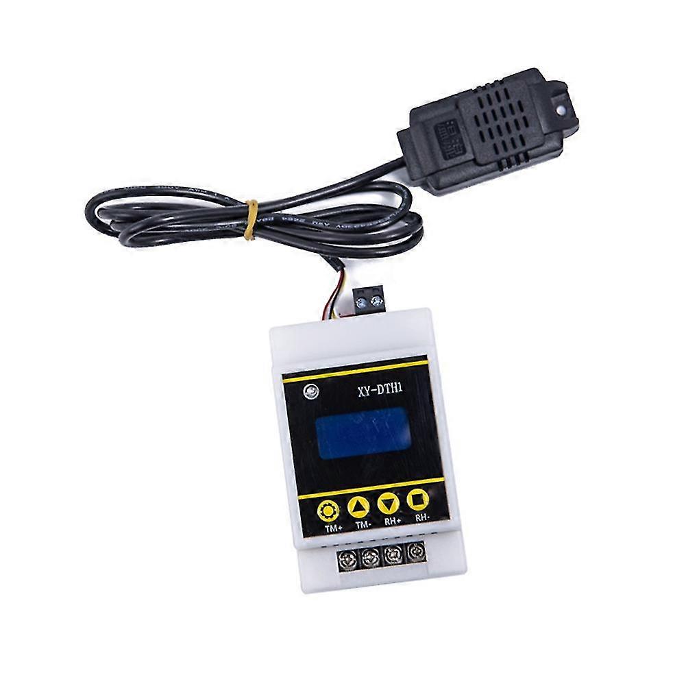 10A LCD Rail Digital Display Thermostat Temperature Humidity Controller with Sensor Dual Channel Re