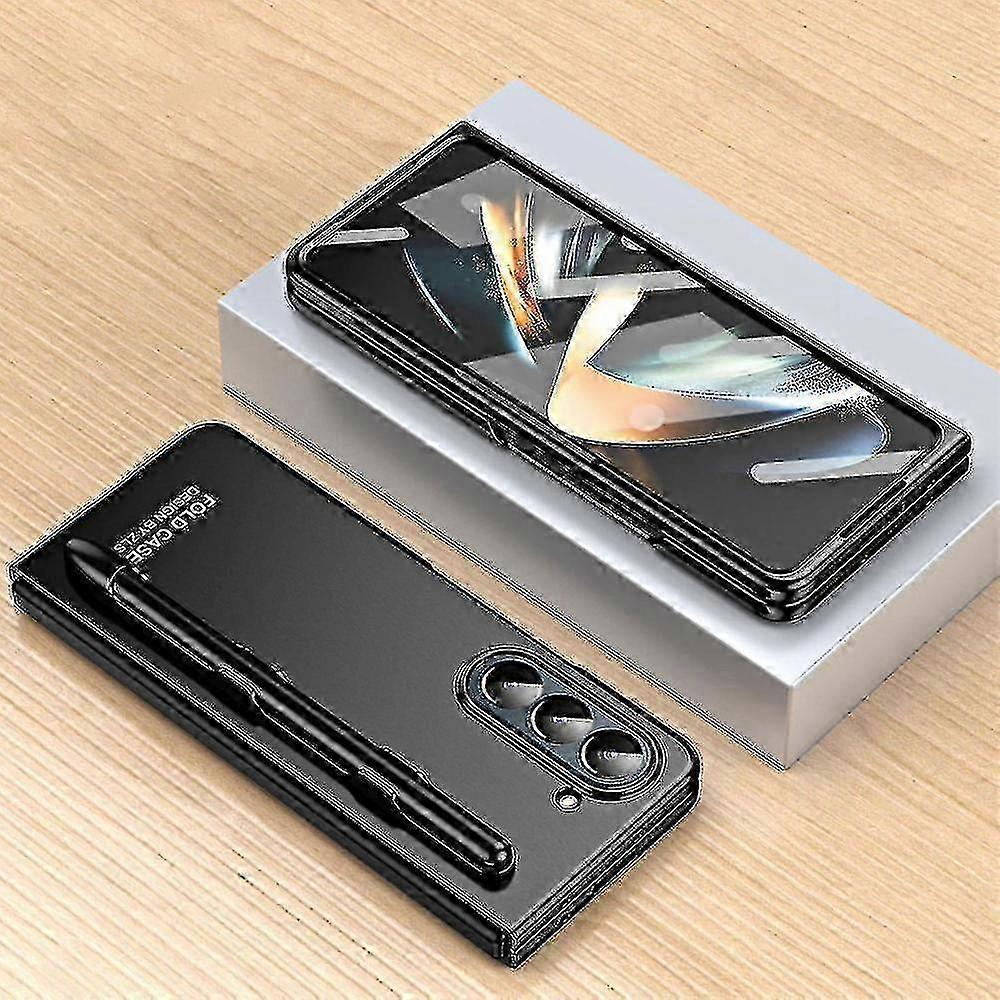 For Samsung Z Fold 5 Case With S Pen & S Pen Holder, Built-in Screen Protector Galaxy Z Fold 5 Case,