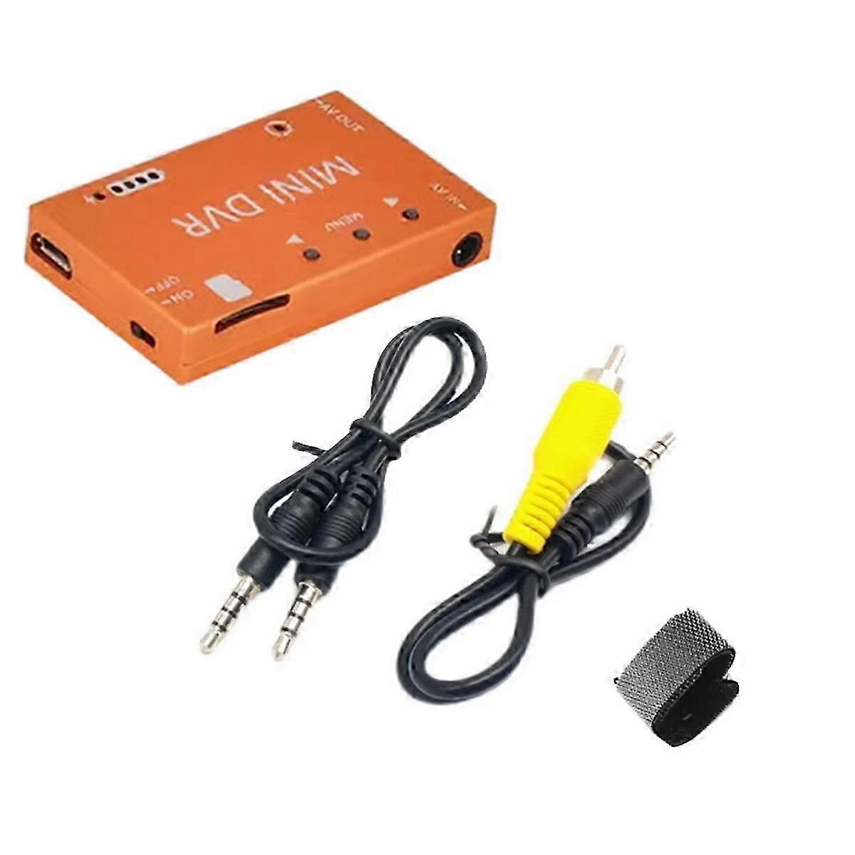 Mini Fpv DVR Video Ljudinspelare NTSC / pal Inbyggd 3.7v 400mah batteri för Fpv Rc Multicopters Vr Goggle Monitor Orange