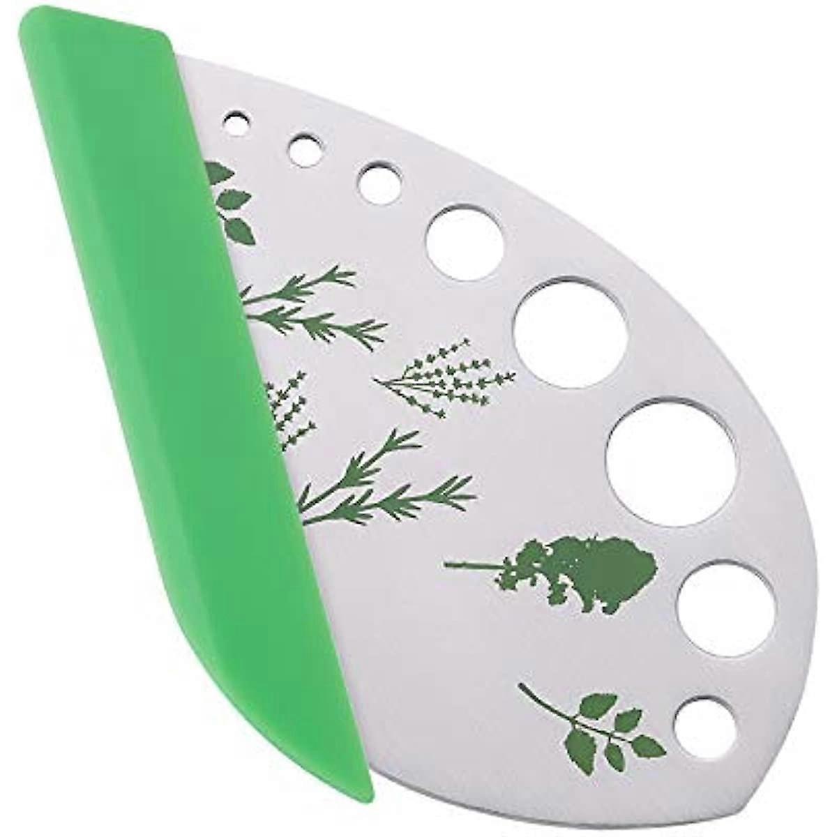 Herb Stripper 9 Holes Herb Cutter with Safe Cover Stainless Steel Tool Leaf Stripper for Vegetable Sand Stems Kale Herb Rosemary Mint