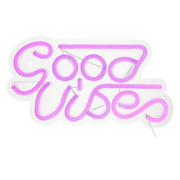 Applique LED / Enseigne Néon - « Good Vibes » Rose