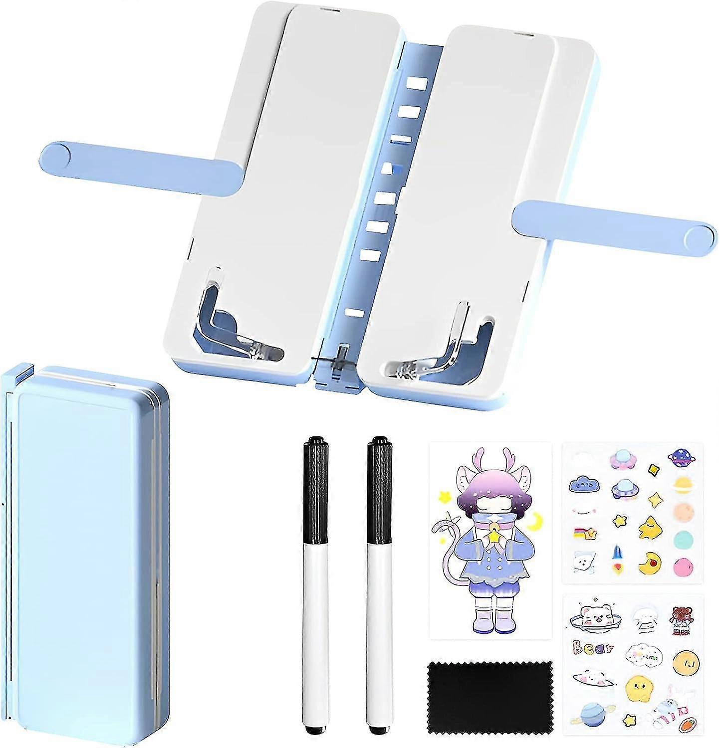 Pencil Case Book Stand For Children, Multifunctional Pencil Case As Reading Shelf, Rewritable Whiteboard, Double Layer Pencil Case With Erasable Pens