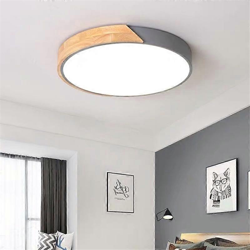 Modern LED Ceiling Lights for Living Room Bedroom Led Ceiling Lamp Square Round Wooden Remote Dimmable Macaron Colors Lighting