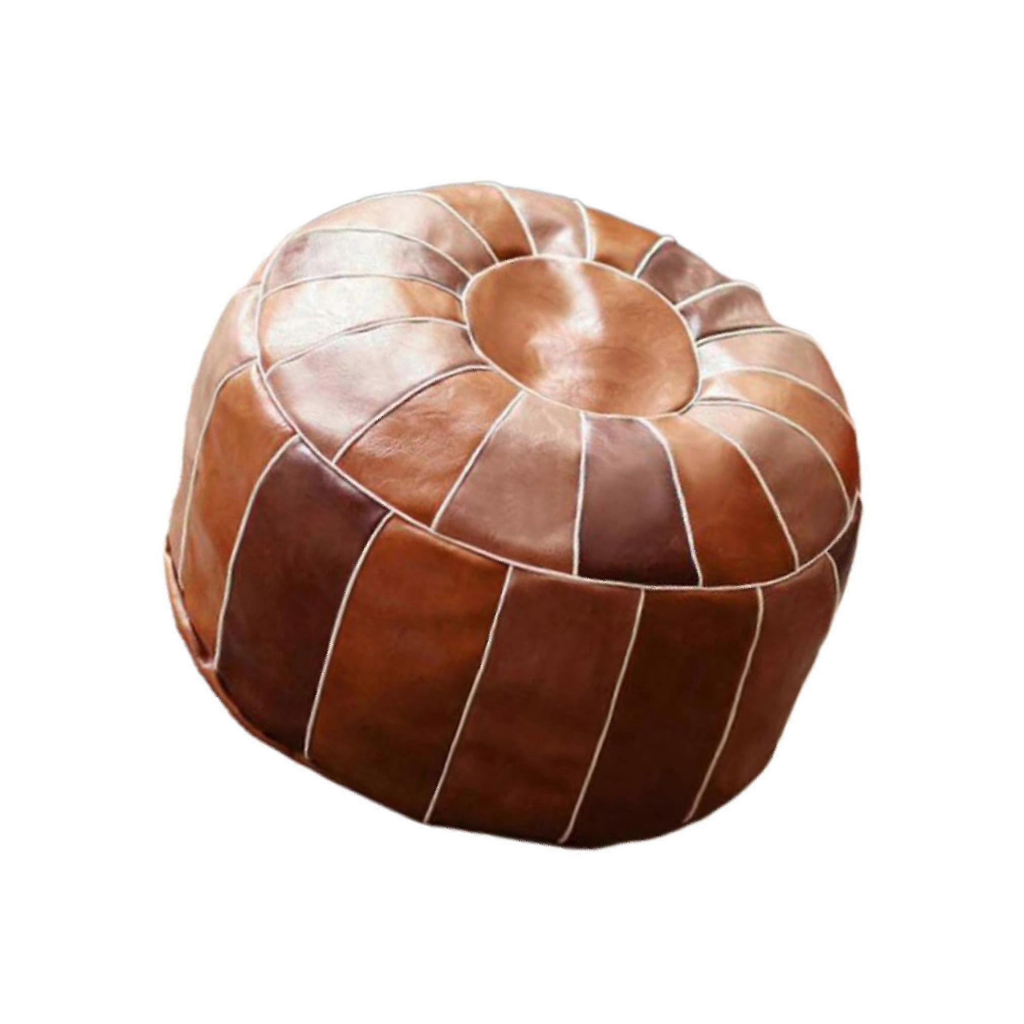 Boho Marocchino Pouf Copertura Poggiapiedi Stoccaggio Ottoman Camera Decor Living Ty cammello rotondo
