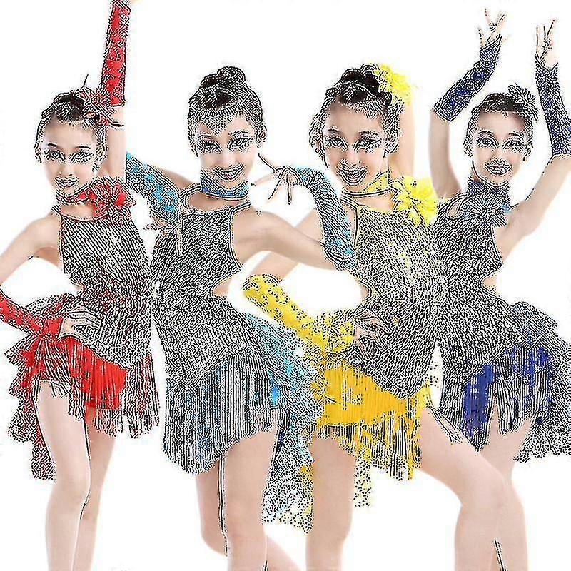 s Latin Performance Costume Sequin Tassel Performance Costume