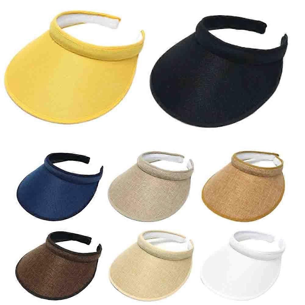 Straw Visor Sun Hat for Womens Packable Summer Beach Hat Golf Cap