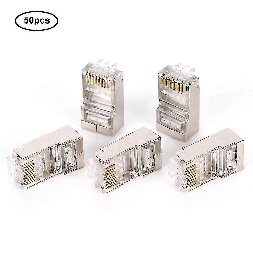 50pcs Cat6 RJ45 Ethernet Network Cable Connectors 8P8C Gold Plated