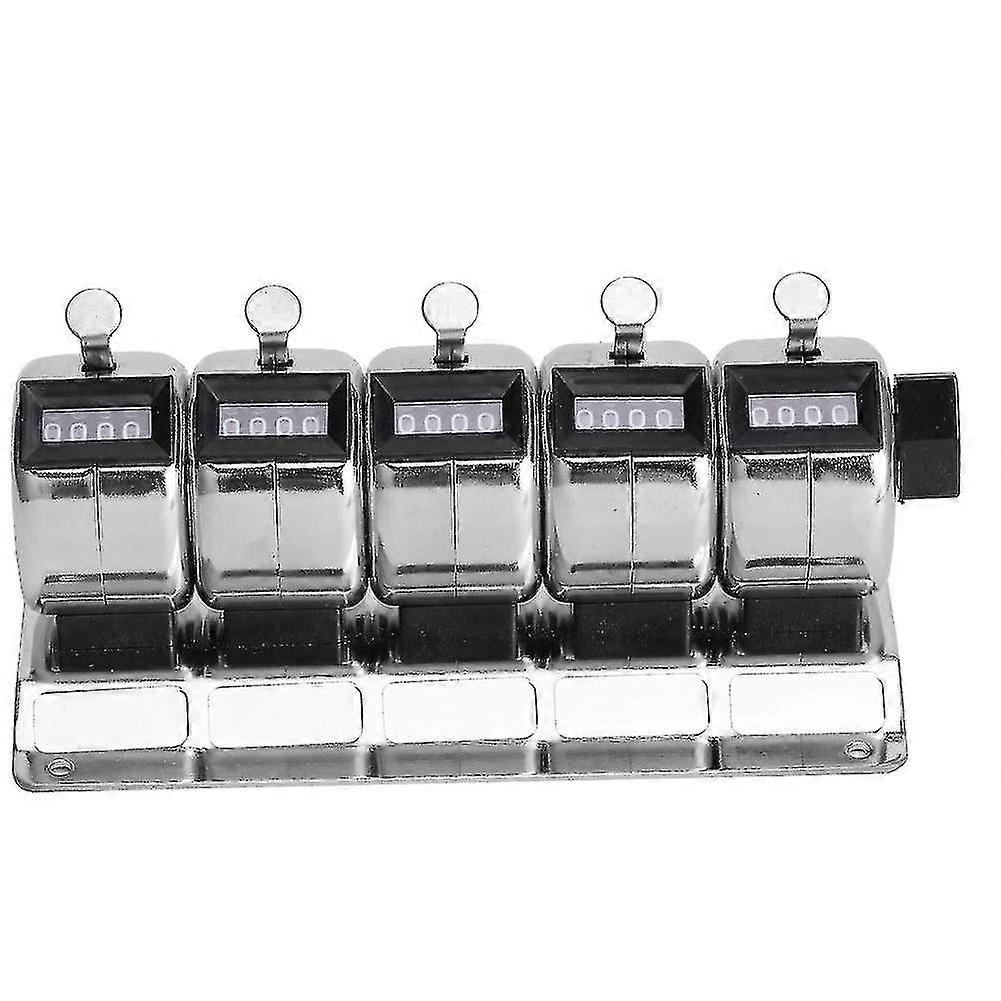 Stainless Steel Mechanical Counter Clicker - 4-Digit Manual Tally Tool with 5 Units