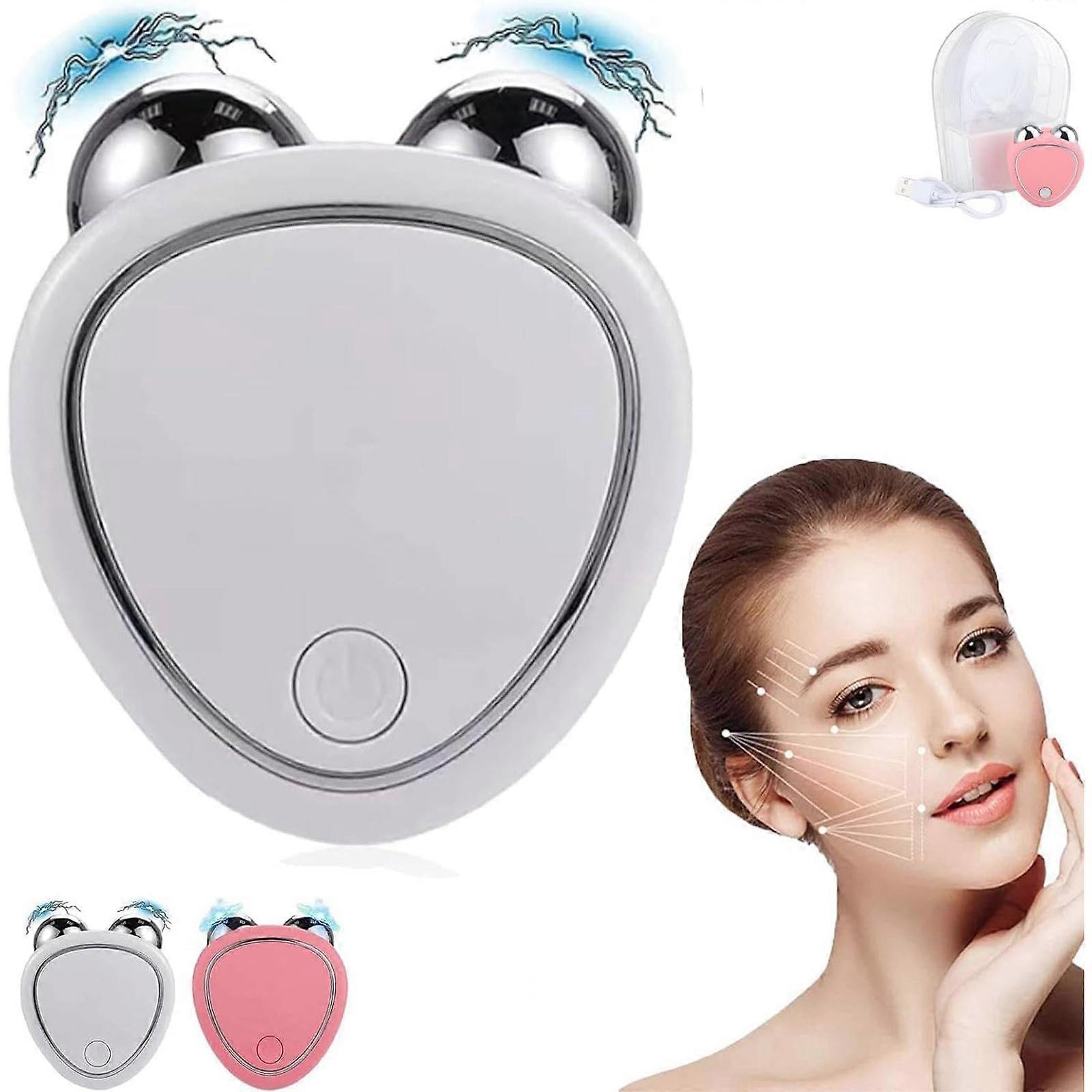 Microcurrent Facial Device Roller, USB Mini Face Sculptor & Jaw Exerciser - Lifts Face and Tightens Skin with 3 Gears