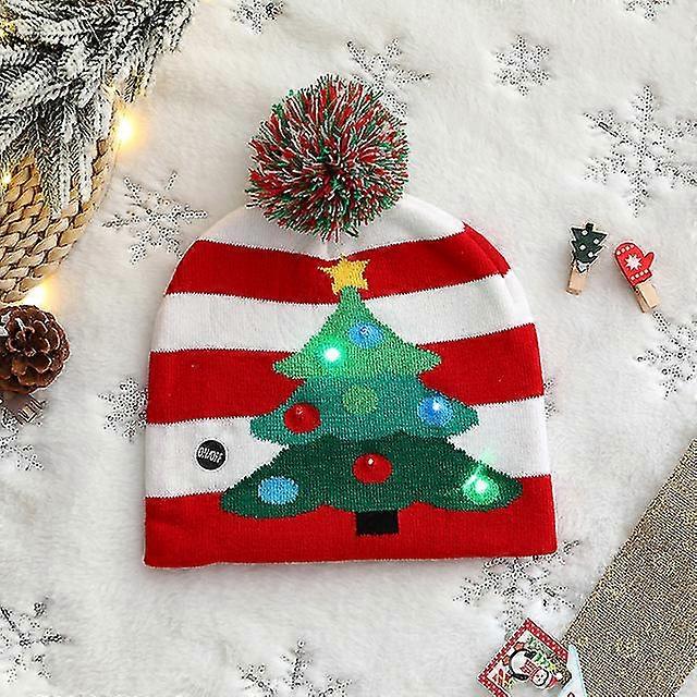 Hüte Flash Light Up Strickmütze Erwachsene Kind Santa Hut mit Led Licht Neujahr Party Party Geschenke
