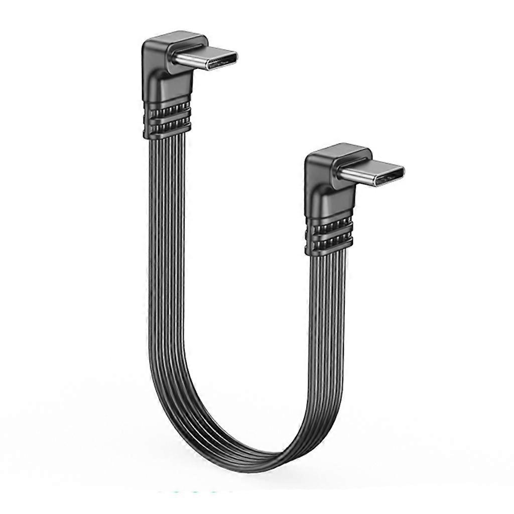 Type C 90 Degree Bend Cord Straight Head Power Cable Supports Charging & Data