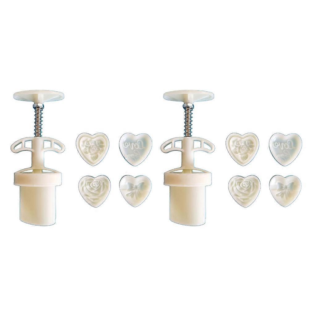 Mooncake Mold Cookie Stamps Mooncake Maker Heart Rose Pattern Decors Tool