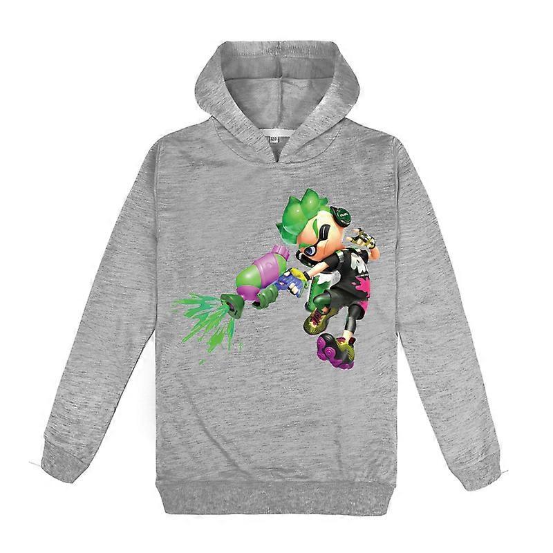 Nya Barnkläder Splatoon Middle och Old Barnflickor Vår och höst Casual Print Hoodie Tröja