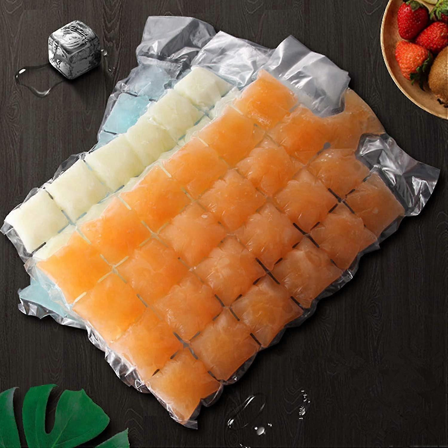 Disposable Ice Cube Bag 100 Pack (2400 Ice Cubes)ice Cube Mold Trays, Ice Cube Trays,self-seal Freezing Maker, With Silicone Funnel (white-100pcs)
