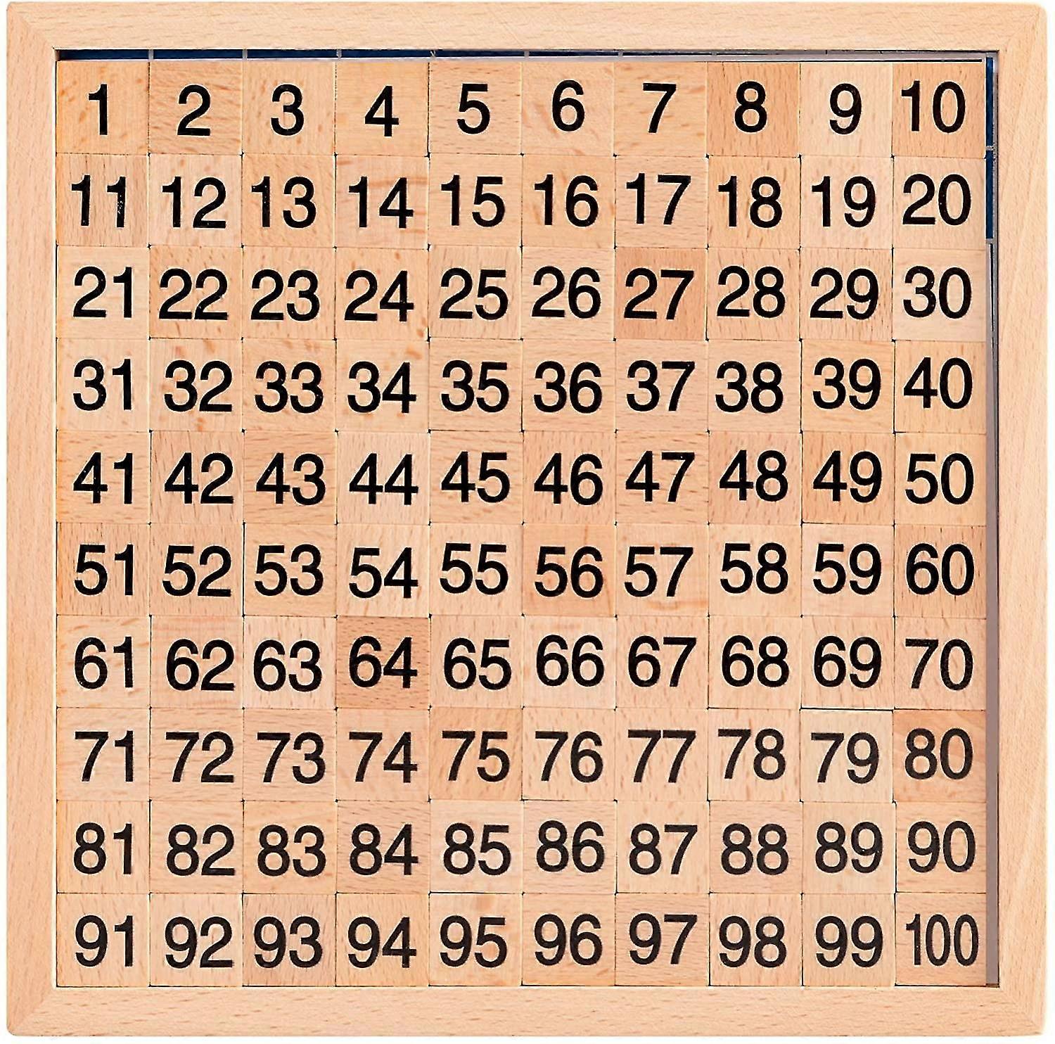 Wooden Math Hundred Board, Counting To 100 For Kindergarten