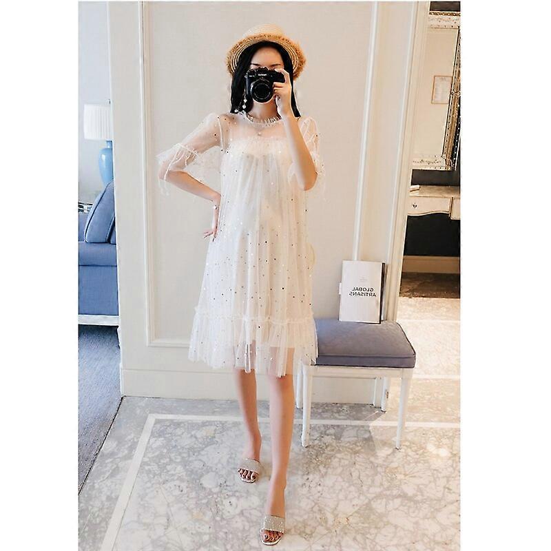 New 2023 Summer cotton Maternity Dress Sequin Fairy pregnancy Dresses  Casual Half Sleeve Loose Pregnant Women dress zomer jurk Skirts | Fruugo ZA