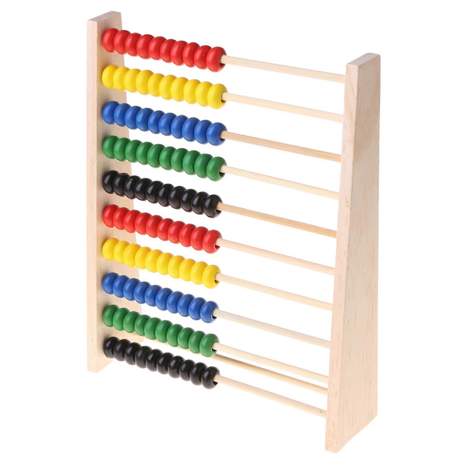 Wooden Abacus 10-row Colorful Beads Counting Kid Maths Learning educational toy