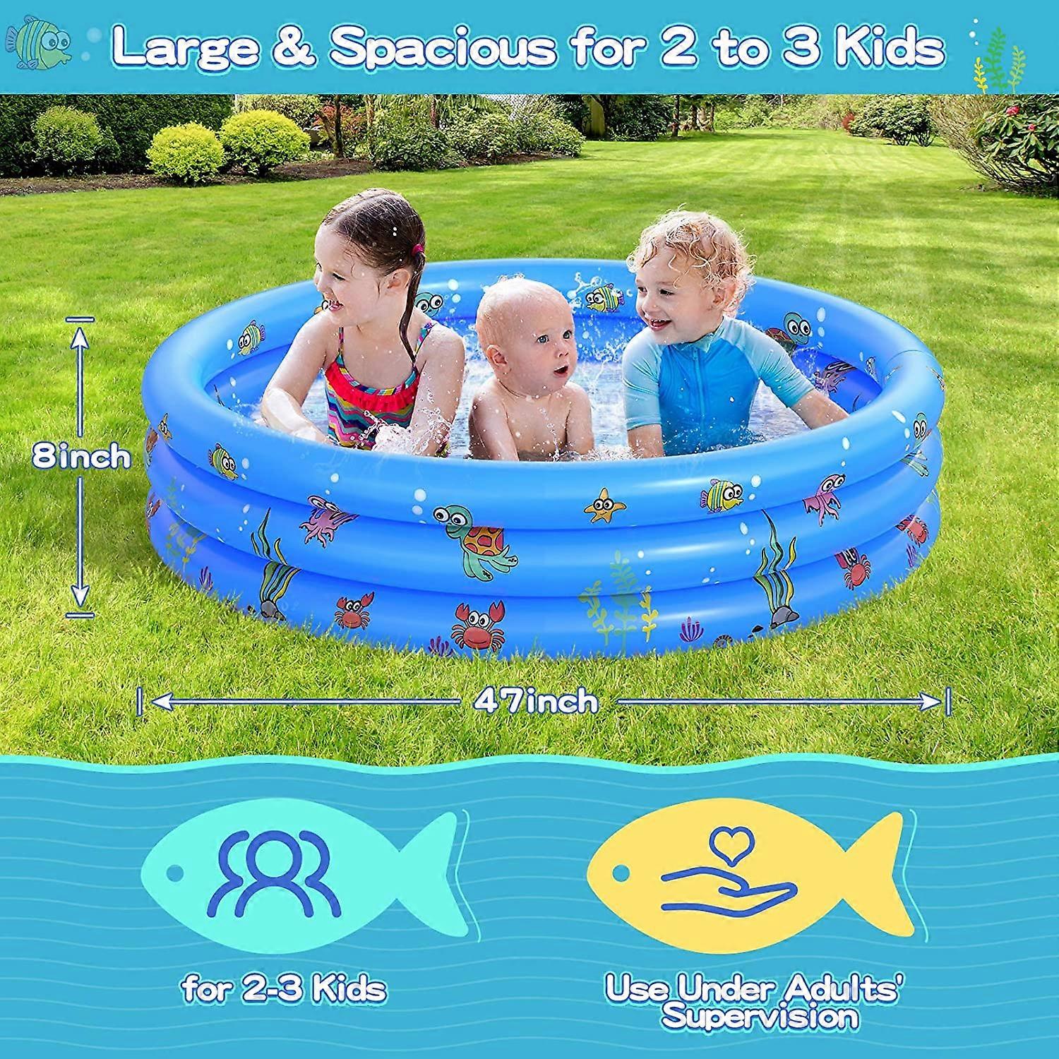 Piscina Gonfiabile Per Bambini Rotonda Con Fondo Antiscivolo, Diametro 70 Cm, In PVC, Per Interni Ed Esterni
