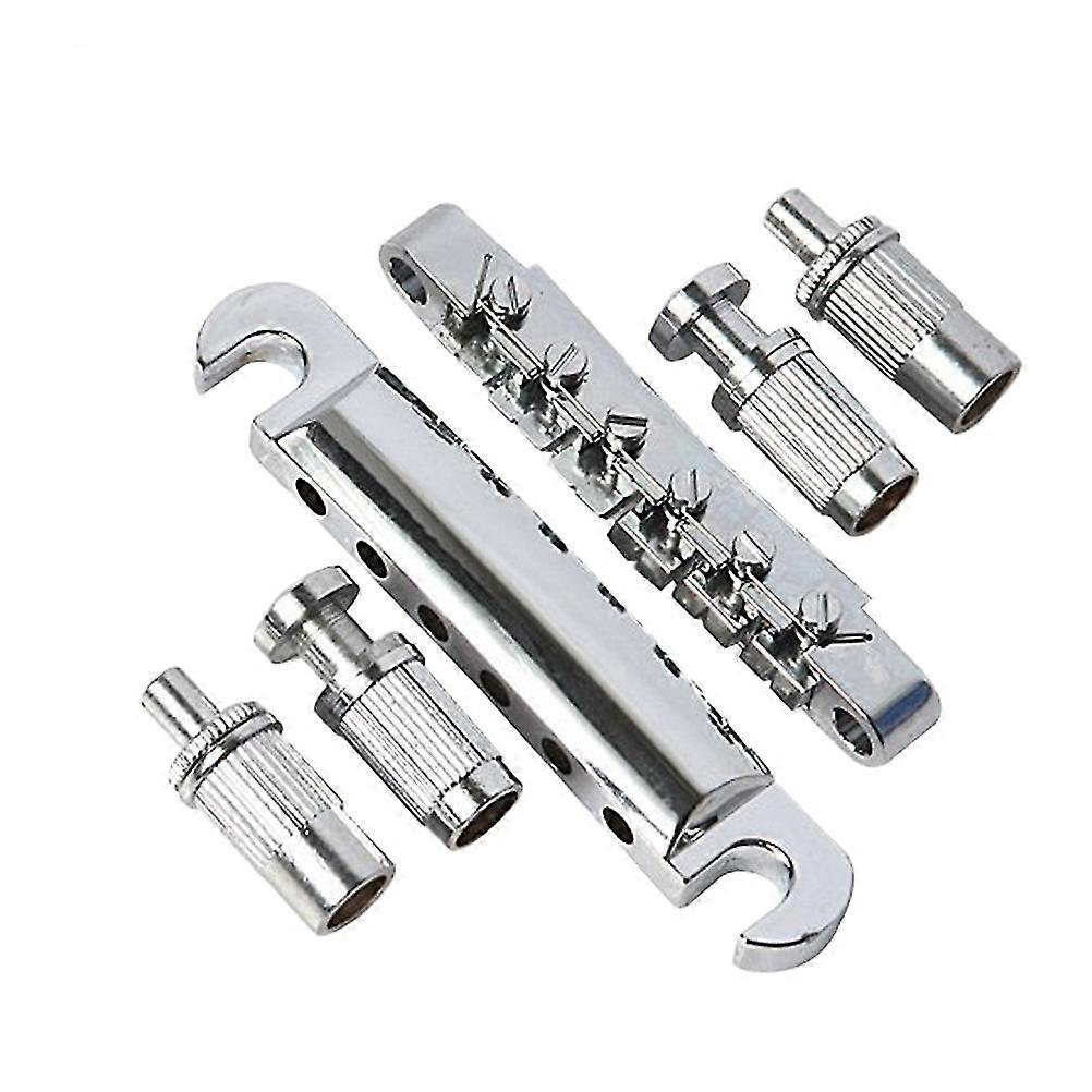6pcs Guitar Bridge 6 String Locking Bridge And Lp Electric Guitar Tail Piece Set