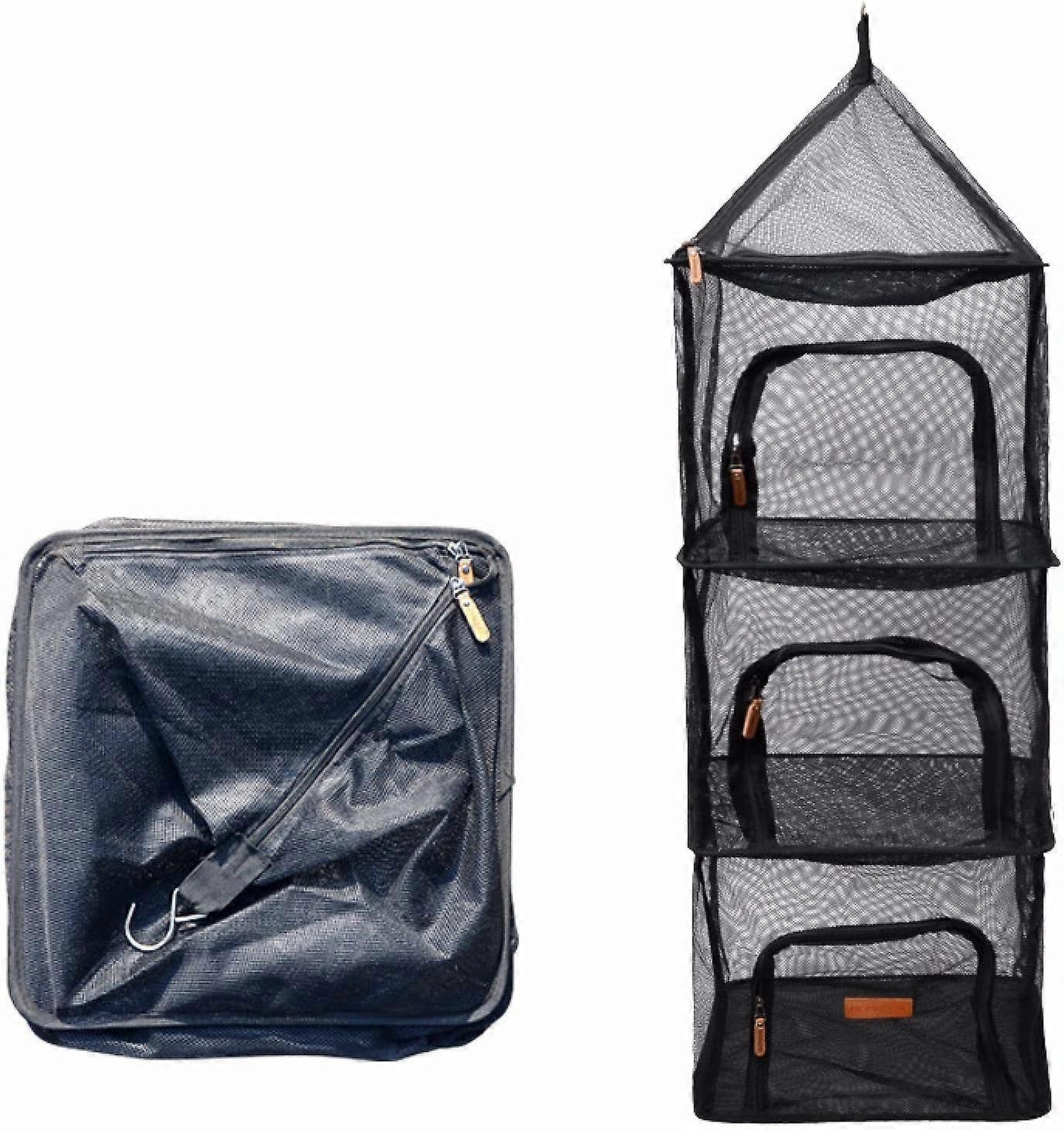 New Outdoor Camping Tableware Storage Ventilation Hanging net Bowl Basin Drying net 4-Layer Storage net