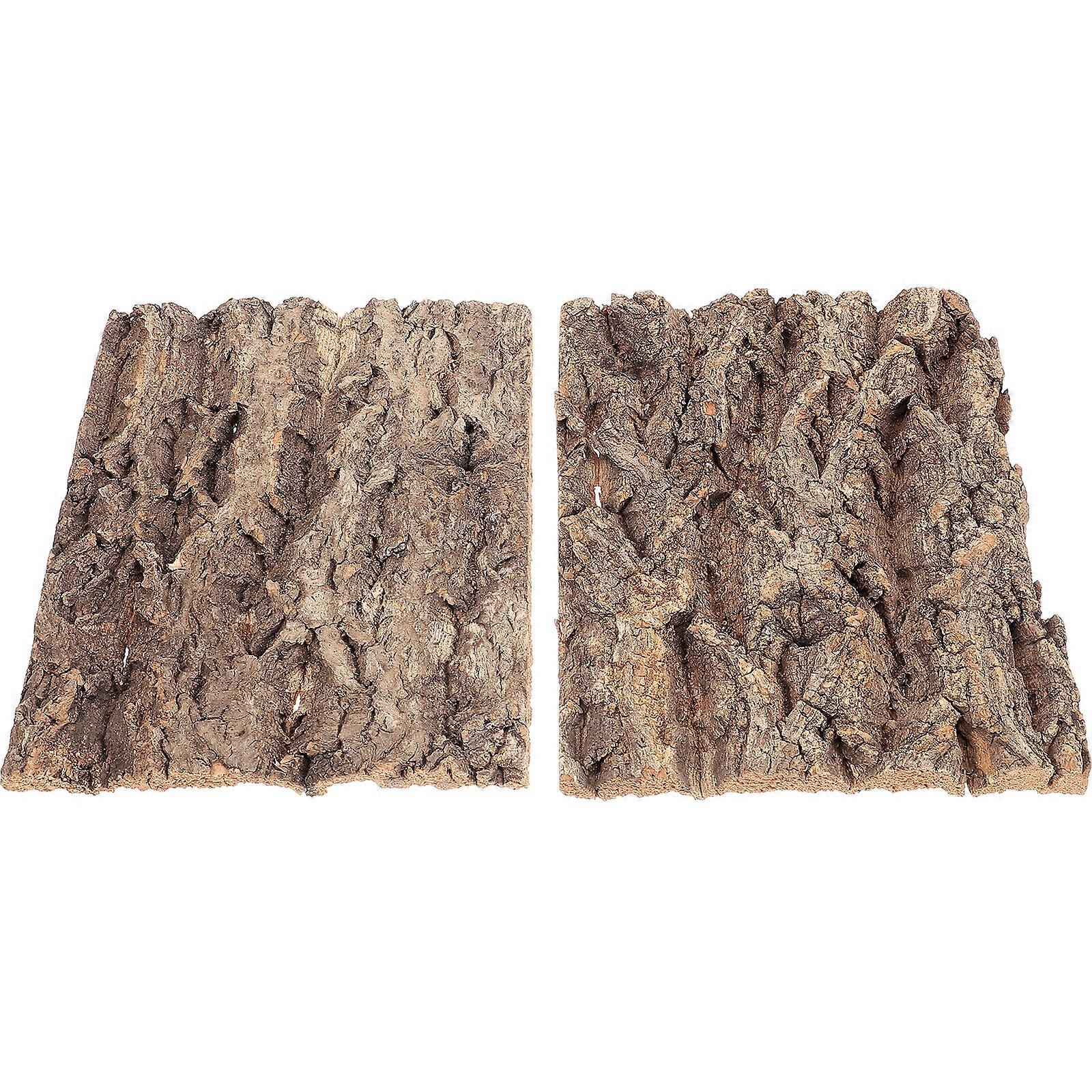 2Pcs Reptile Hide Tree Bark Natural Tree Bark Decor Terrarium Tree Bark Decoration Climbing Tree Bark