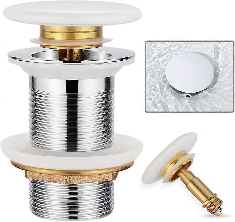 Drain tap without overflow with seal Pop-up brass tap G1"Drain connection with click function Drain plug