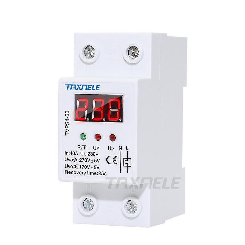 40A 63A 220V auto reconnect over voltage under voltage protection protective device Voltmeter relay voltage protector monitor