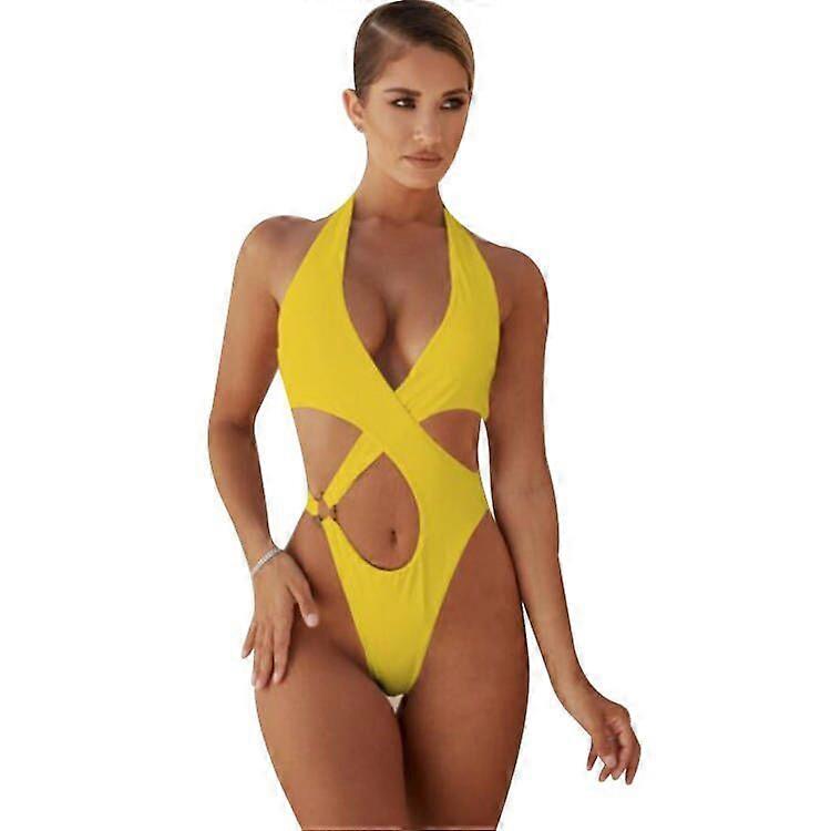 Bikini da donna Sexy Solid Color Hollow Costume intero