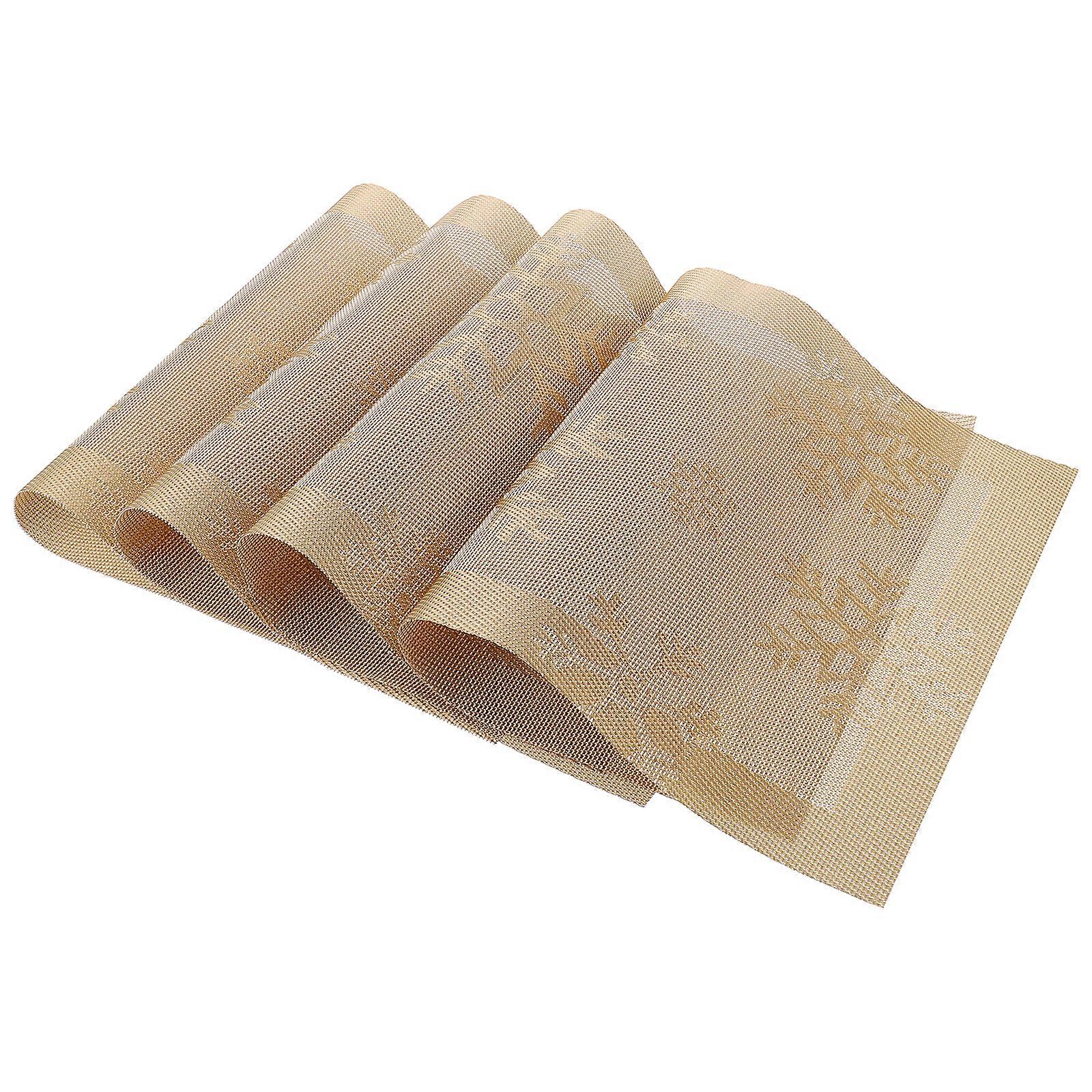 4Pcs Christmas Placemat Heat Insulated Table Mat Snowflake Pattern Tableware Pad