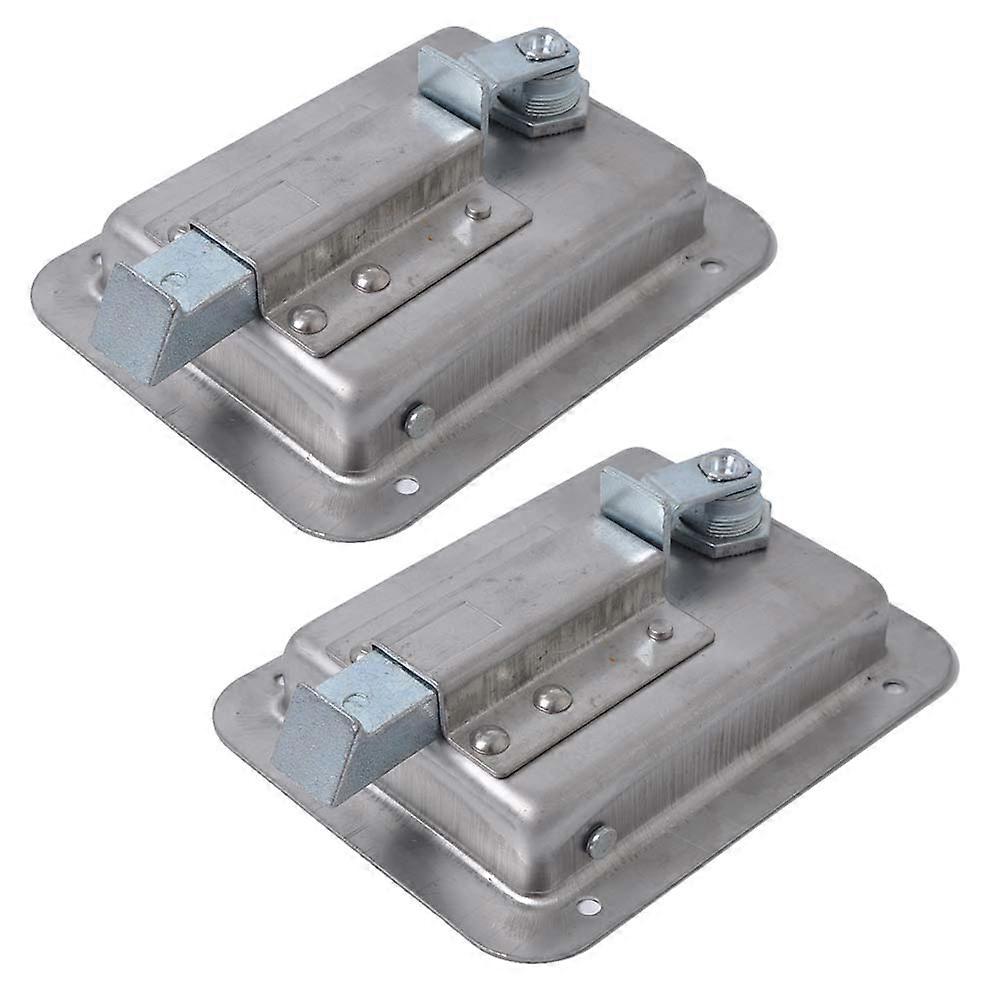 2 PCS Trailer Tool Box Locks Anti-theft Paddle Handle Locks Caravan Trailer Accessories (Silver)