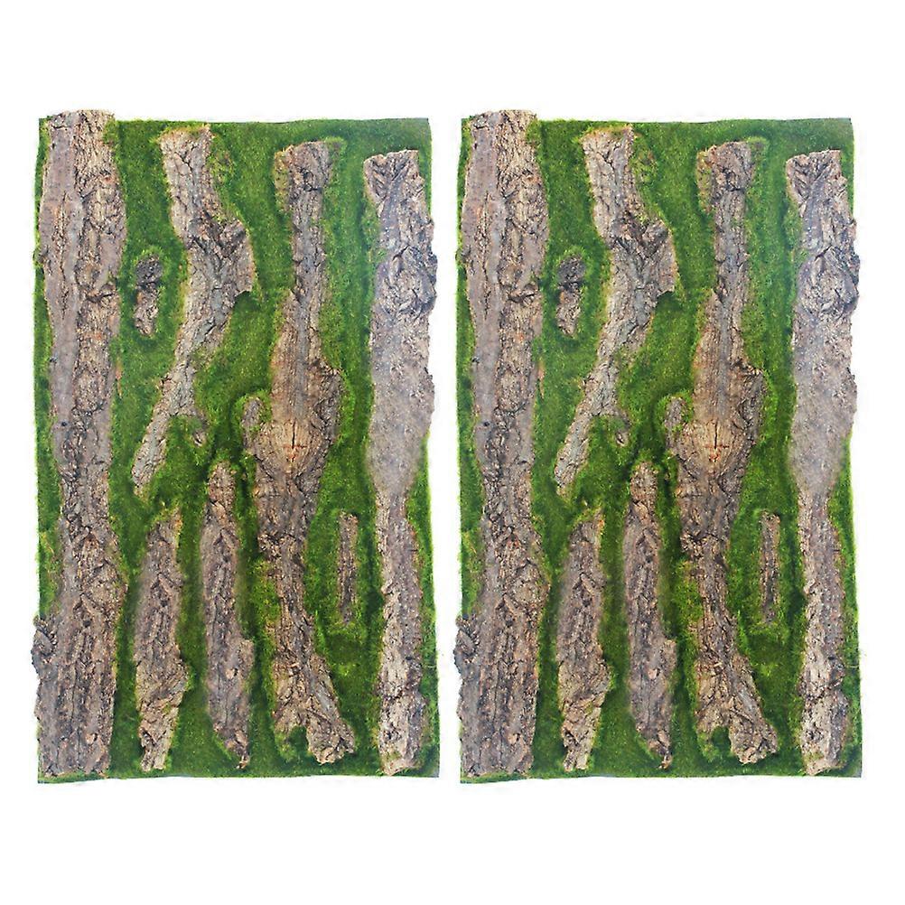 2Pcs Aquarium Background Board Simulate Bark Board Decor Reptile Box Board