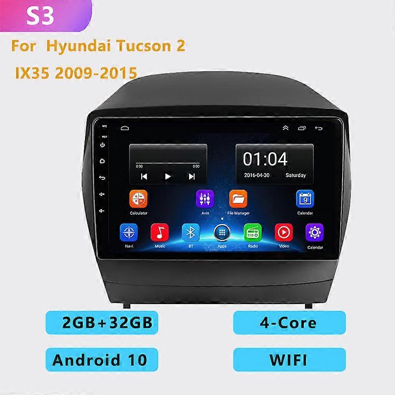 2GB+32GB 2 דין אנדרואיד 10 רדיו לרכב נגן סטריאו מולטימדיה carplay ניווט GPS אוטומטי עבור יונדאי טוסון 2 IX35 2009-2015