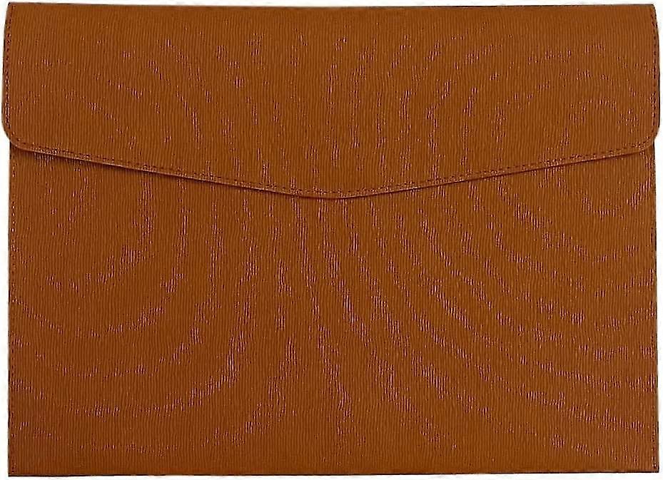 1pc Leather A4 Folder, Waterproof Briefcase Envelope Folder Box Belt Buckle (brown)