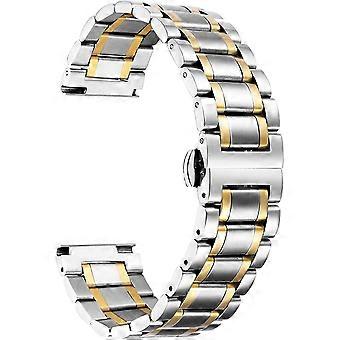 Stainless Steel Watch Bands With Straight &amp; Curved End 5 Color(gold, Sliver, Black, Rose Gold, Goldsilver Two Tone)  Size(21mm) Valentine Gifts