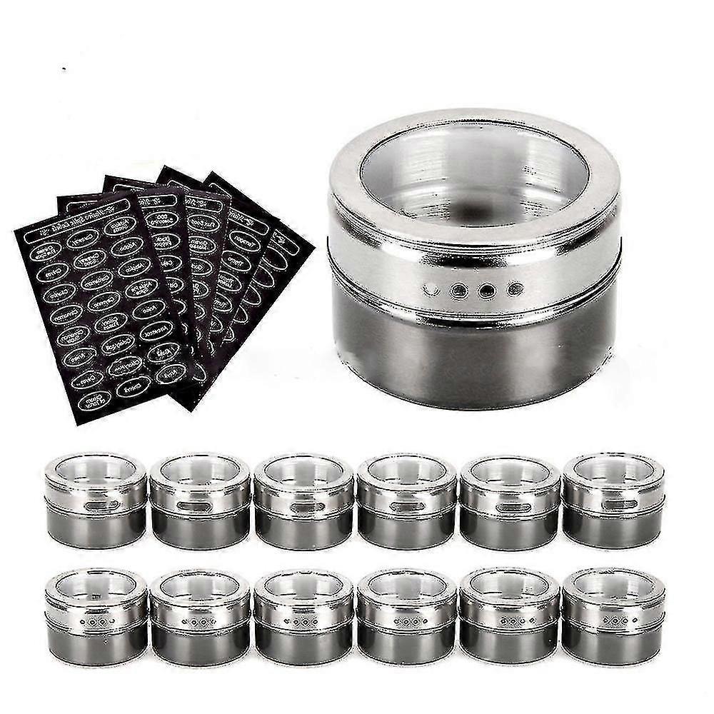 Magnetic Spice Boxes And Labels 12 Pieces