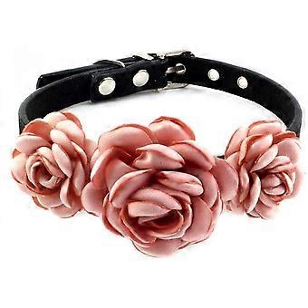 Collar de gato para perros de flores de San Valentín - Collar de boda de cachorro de gamuza para gatitos perros pequeños - Chihuahua Yorkie Accesorios de ropa Traje A106-834