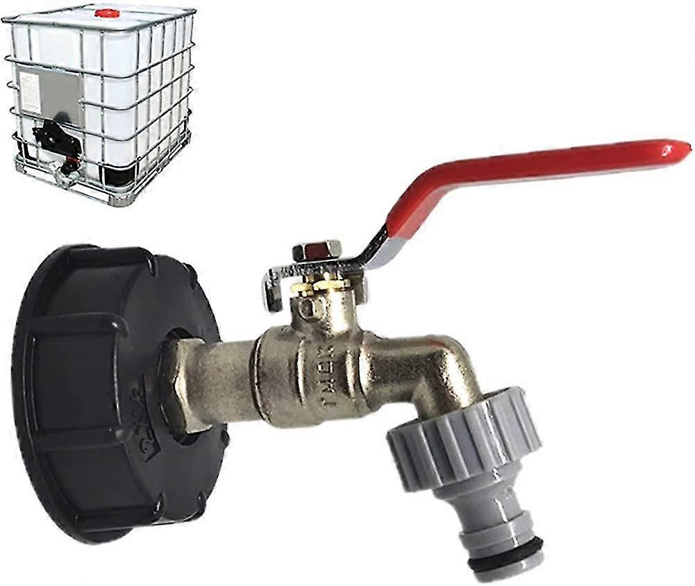 Tank tap 1000l S60x6 Ibc Tap Connector with 1/2 "hose connector, drain tank