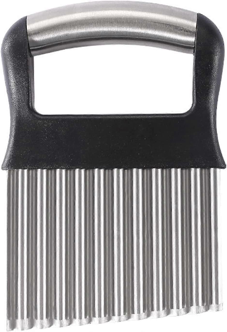 Cutter Slicing Tool  Ergonomic Handle Crinkle  for Burger Shop Black