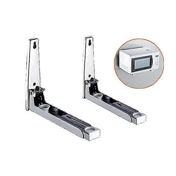 Stainless Steel Microwave Oven Shelf Adjustable Wall-mounted Kitchen Shelf Retractable Bracket
