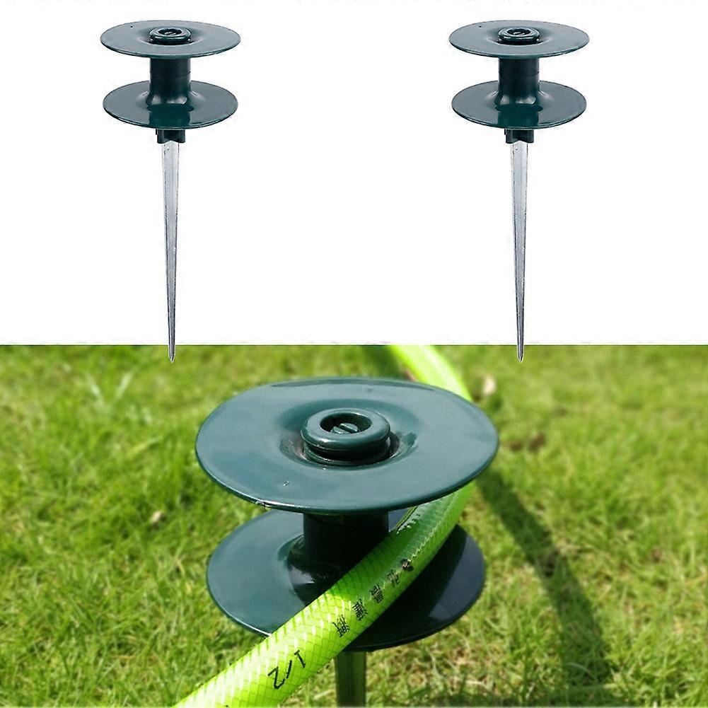 2/6PCS Garden Hose Guide Stake Guide Spikes Reusable Garden Hose Smooth Roller Guide Resin Wheel Hose Guide Peg Garden Tool